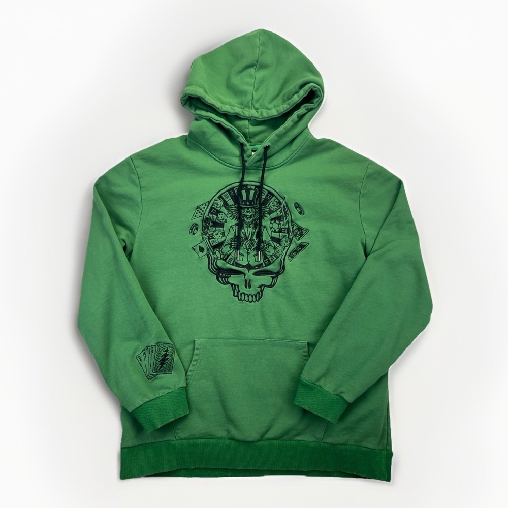 Grateful Dead Mountain Song Collective Hoodie ‎ Skull Gambler Lyrics Embroidered